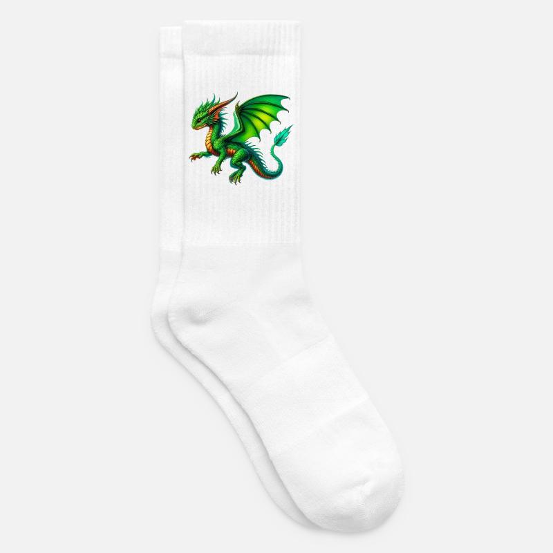 Drache - Tennissocken - Weiß