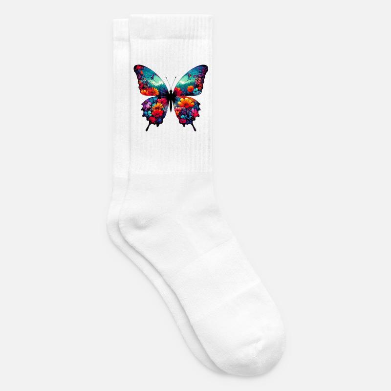 Schmetterling - Tennissocken - Weiß