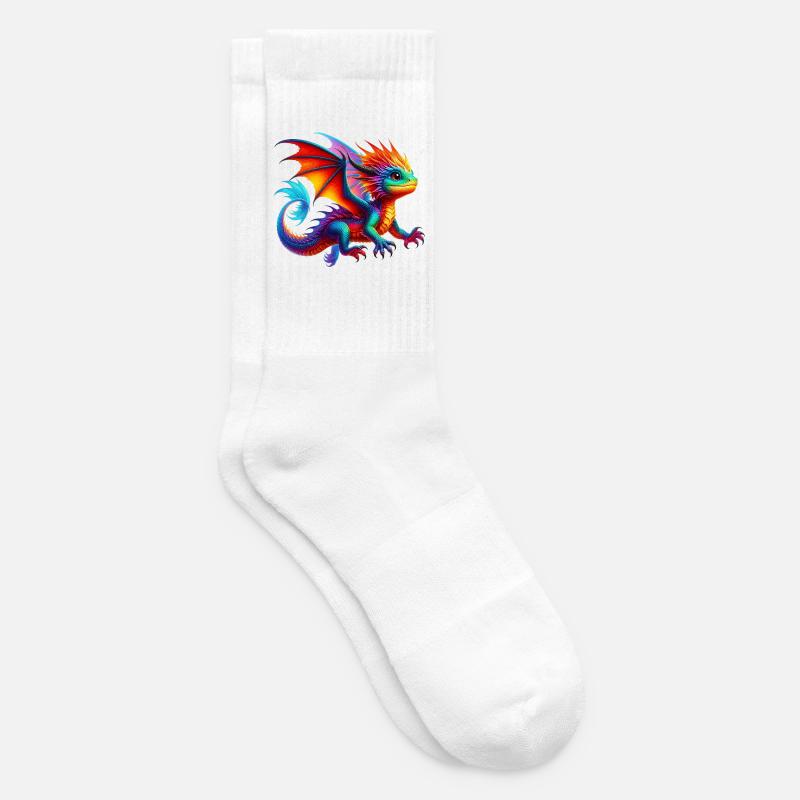 Drache - Tennissocken - Weiß