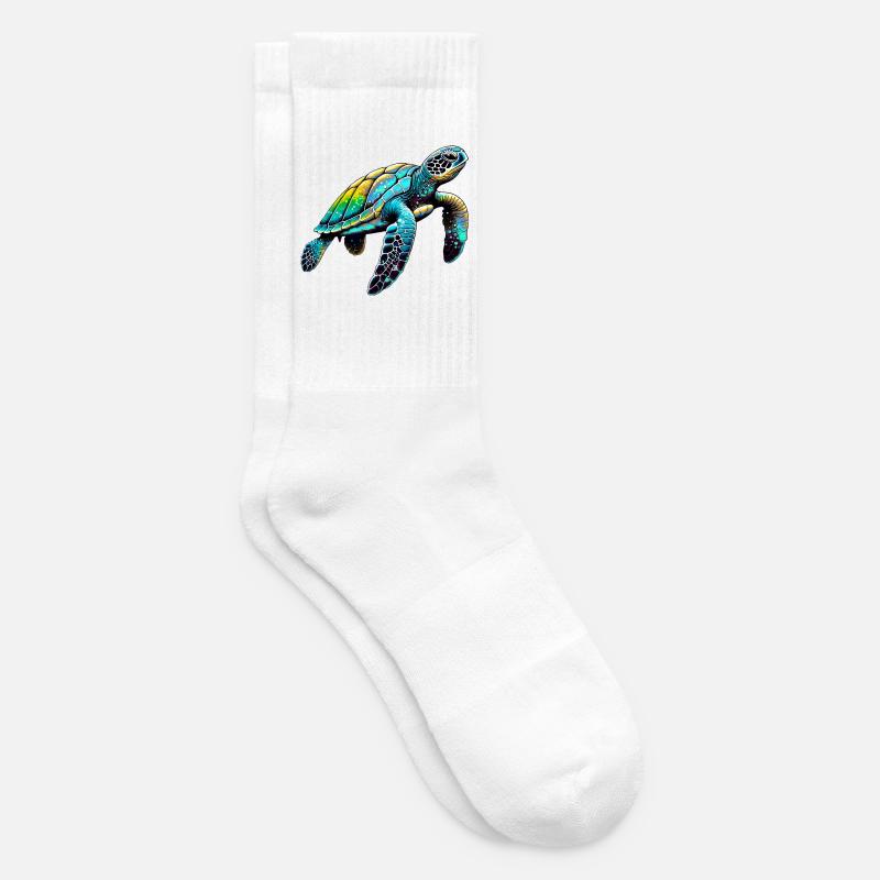 Schildkröte - Tennissocken - Weiß