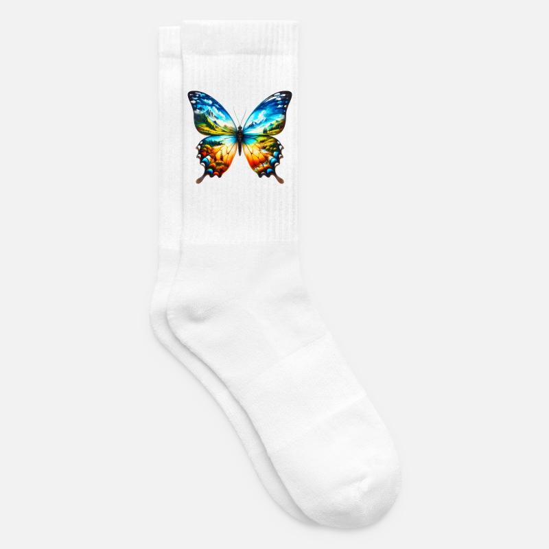 Schmetterling - Tennissocken - Weiß