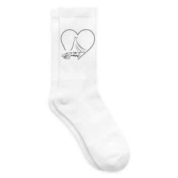 Team Braut! Herz & Brautkleid, personalisierbar - Tennissocken - Weiß - Rechts