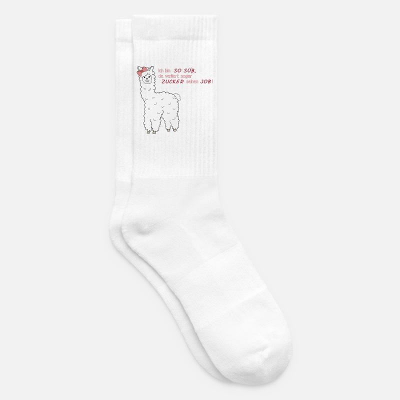 Süßes Alpaka - Tennissocken - Weiß