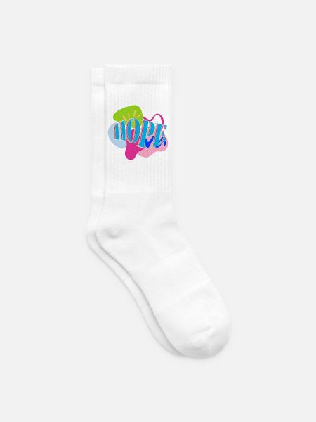 Lebendiges, Abstrakt Buntes HOPE Design - Tennissocken - Weiß