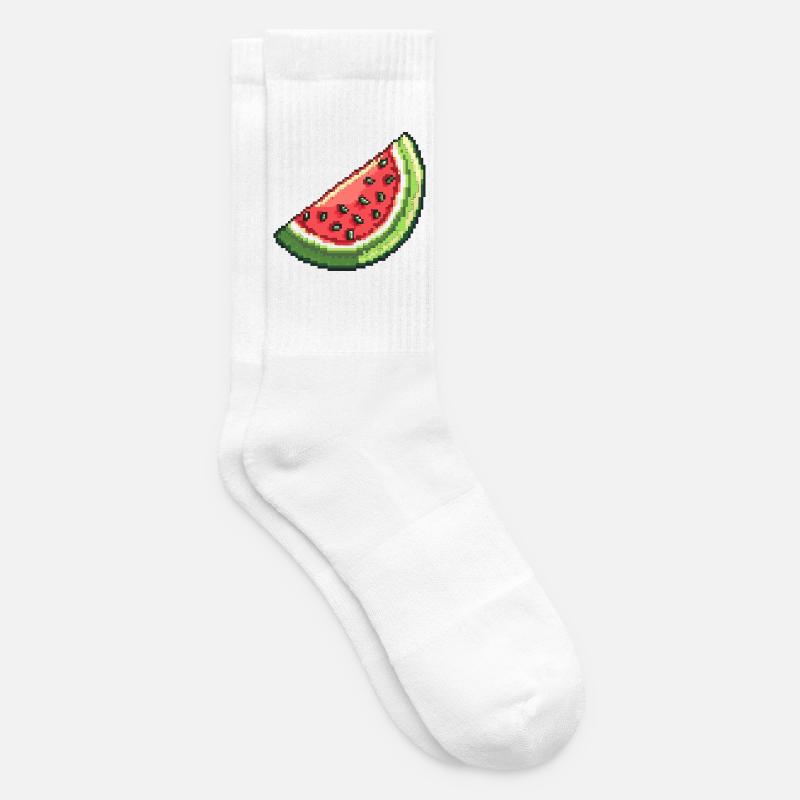 Pixel Wassermelone Slice - Tennissocken - Weiß