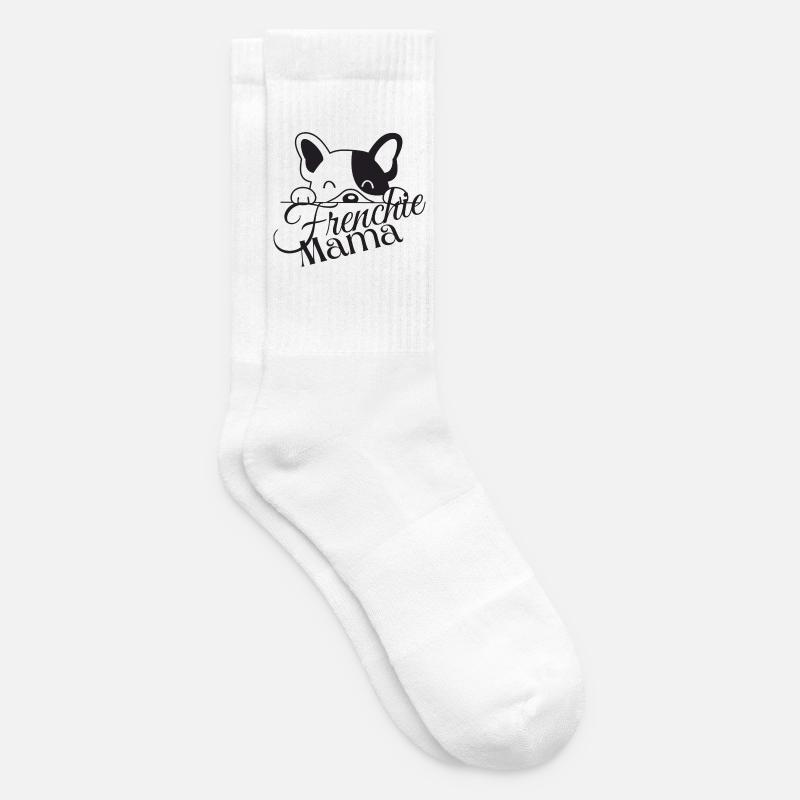 Frenchie Mama Bouledogue français - Chaussettes de tennis - blanc