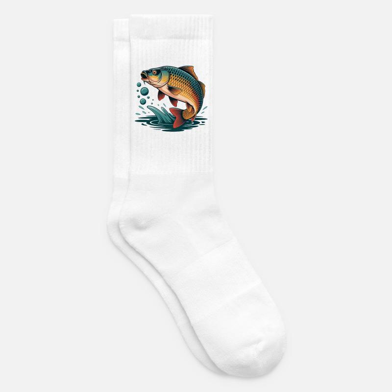 Springender Karpfen - Tennissocken - Weiß