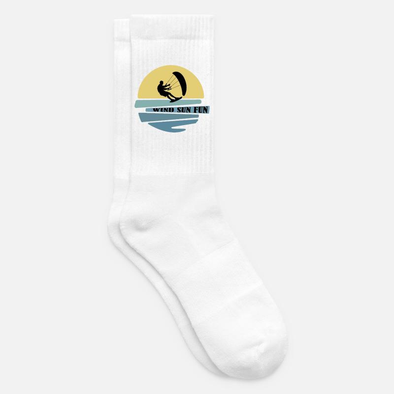 Wind Sonne Fun Kitesurfer - Tennissocken - Weiß