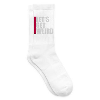 Let's Get Weird Funny Party Saying for Celebrations - Tennis socks - white - Right