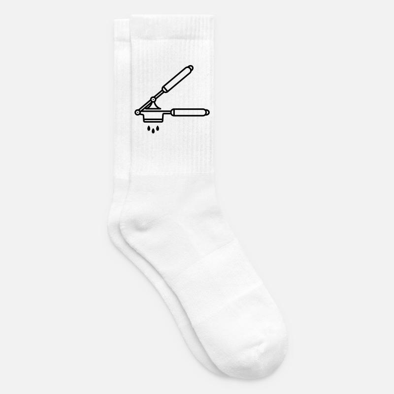 Knoblauch Presse oder Spätzle Presse - Tennissocken - Weiß