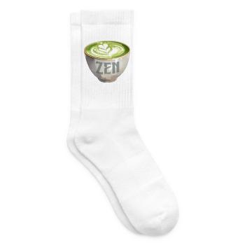 Zen Matcha Latte Watercolour - Tennis socks - white - Right