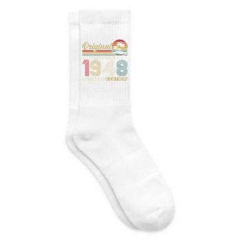 77th Birthday Original December Born 1948 - Tennis socks - white - Right