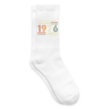 Original 1976 Jahrgang Vintage Geburtstag Retro - Tennissocken - Weiß - Rechts