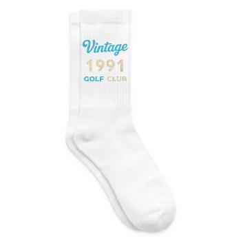 Vintage 1991 Golf Club Retro Geburtsjahr Geschenk - Tennissocken - Weiß - Rechts