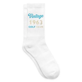 Vintage 1963 Golf Club Retro Geburtsjahr Geschenk - Tennissocken - Weiß - Rechts