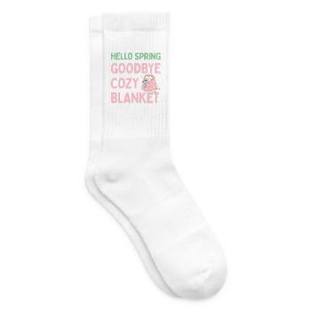 Hello spring, goodbye warm blanket - Tennis socks - white - Right