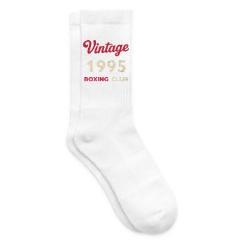 Vintage 1995 – Boxing Club Retro Geburtsjahr - Tennissocken - Weiß - Rechts