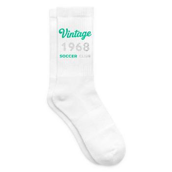 Vintage 1968 – Soccer Club Retro Geburtsjahr - Tennissocken - Weiß - Rechts