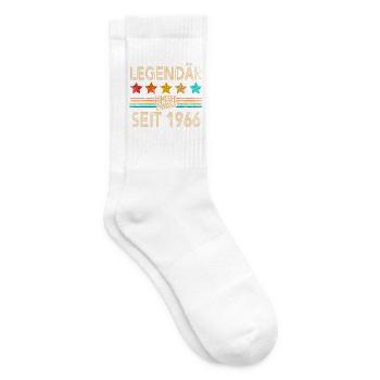 60th Birthday Man Woman 60 Years 1966 Decoration Funny - Tennis socks - white - Right
