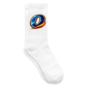 Stylisches Nummer 0 Motiv im sportlichen Look - Tennissocken - Weiß - Rechts