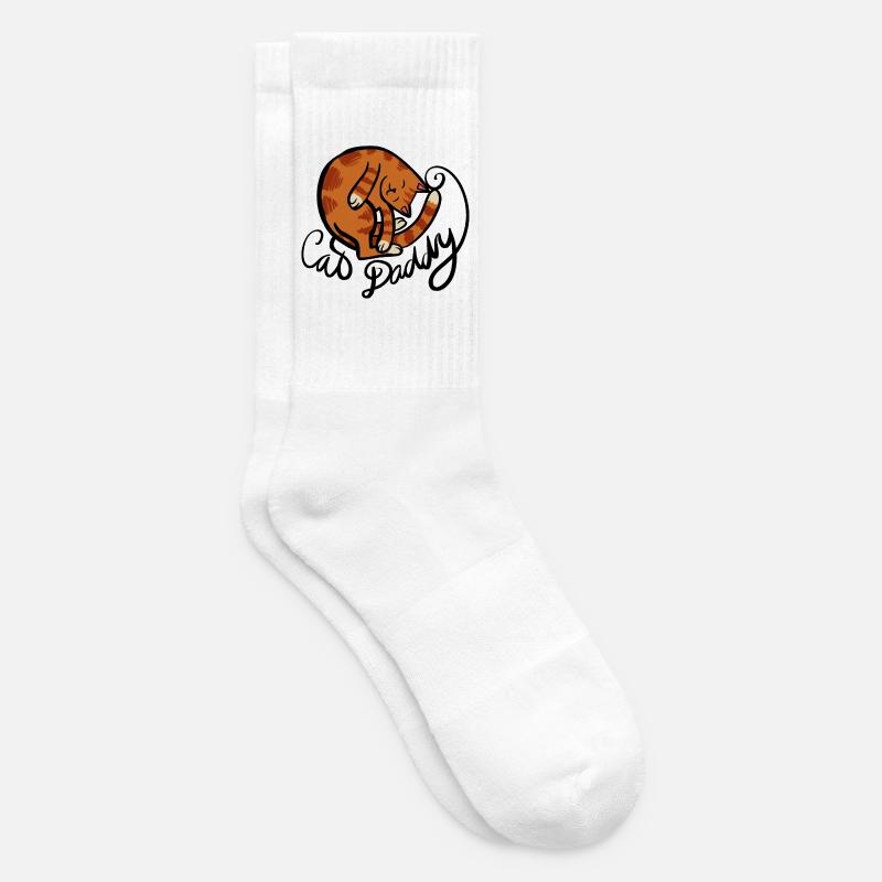 Illustration eines gekrümmten Tabby-Nickerchens - Tennissocken - Weiß