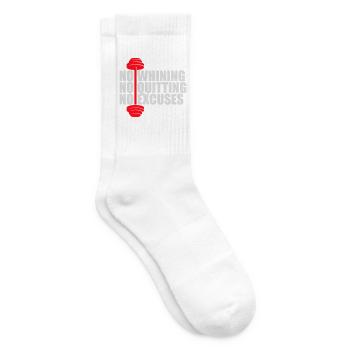 No Whining No Quitting No Excuses Gym Motivation - Tennissocken - Weiß - Rechts