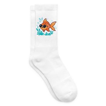 Orange Fish Aquatic Scope - Tennis socks - white - Right