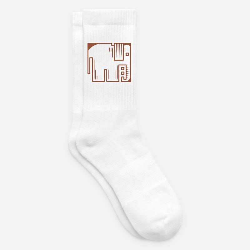 Éléphant - Chaussettes de tennis - blanc