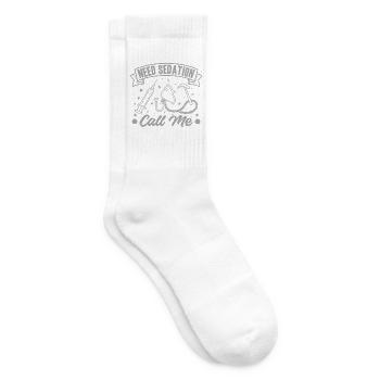 Anesthesiologist Need Sedation Anesthesia - Tennis socks - white - Right