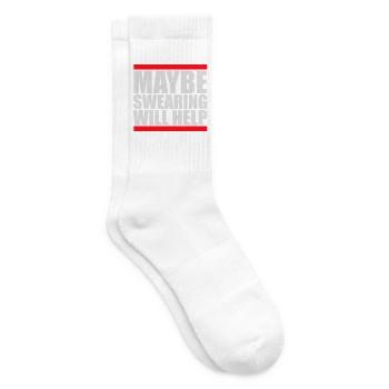 Maybe Swearing Will Help Sarkastisch Spruch Logo - Tennissocken - Weiß - Rechts