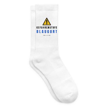 Gefahrstufe BlauGurt JiuJitsu - Tennissocken - Weiß - Rechts