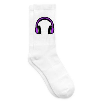 Music Headphones Silhouette - Tennis socks - white - Right