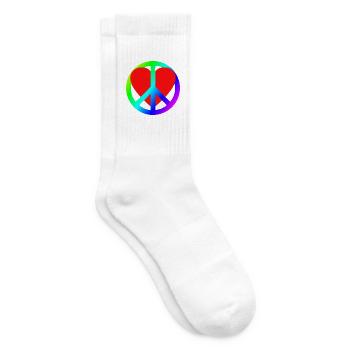 Herz Frieden Regenbogen Symbol - Tennissocken - Weiß - Rechts
