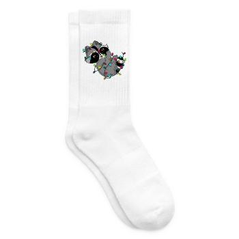 Snuggles der Waschbär und die Lichterkette - Tennissocken - Weiß - Rechts