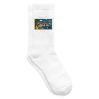 Montenegro Budva Vintage Reisemarke - Tennissocken - Weiß - Rechts