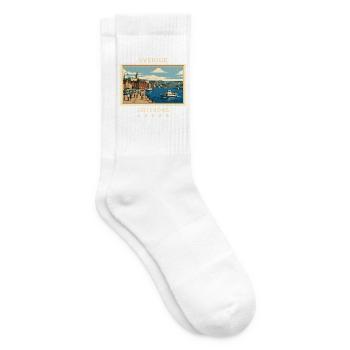 Schweden Göteborg Vintage Reisemarke - Tennissocken - Weiß - Rechts