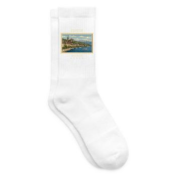 Schweiz Lausanne Vintage Reisemarke - Tennissocken - Weiß - Rechts