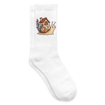 Snail shell illustration - Tennis socks - white - Right