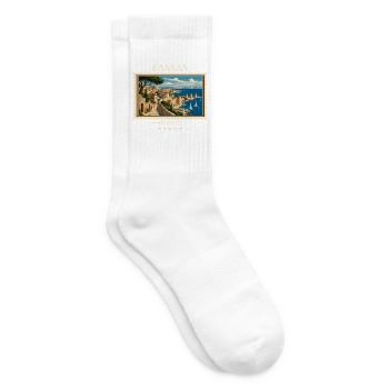 Griechenland Rhodos Vintage Reisemarke - Tennissocken - Weiß - Rechts