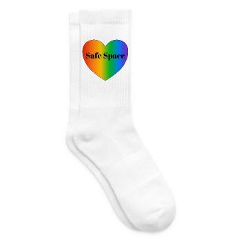 Safe space LGBT pride flag - Tennis socks - white - Right