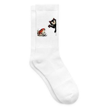 Poisson koi carpe carpe koi chat koi - Chaussettes de tennis - blanc - Droite