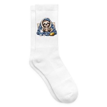 Gemütlicher Faultiertee Moment - Tennissocken - Weiß - Rechts
