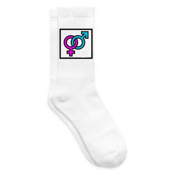 Gender Symbole Rahmen Logo - Tennissocken - Weiß - Rechts