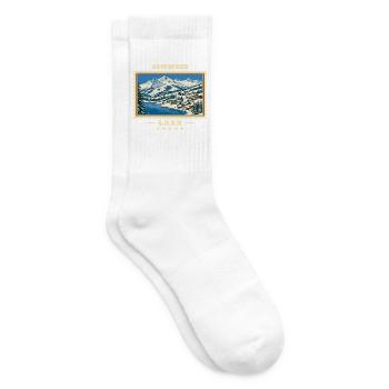 Schweiz Laax Winter Vintage Reisemarke - Tennissocken - Weiß - Rechts
