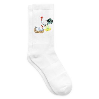 Huhn Hühner Geflügel Landwirt Ei Haustier - Tennissocken - Weiß - Rechts