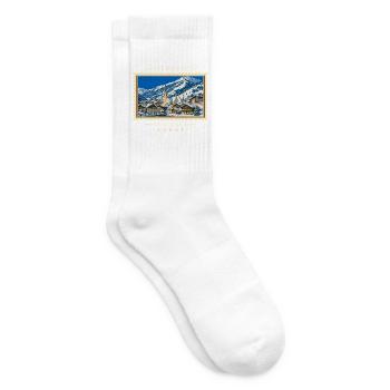 Österreich Saalbach Winter Vintage Reisemarke - Tennissocken - Weiß - Rechts