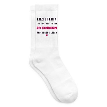 Erzieherin Lieblingsmensch von 20 Kindern - Kita - Tennissocken - Weiß - Rechts