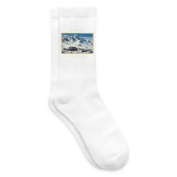 Schweden Riksgränsen Winter Vintage Reisemarke - Tennissocken - Weiß - Rechts
