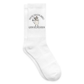 Bogensport Schaf Coole Mädels gehen Bogenschießen - Tennissocken - Weiß - Rechts