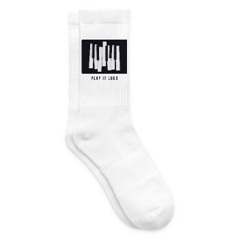 Play it loud - Funny Piano Music Design - Tennissocken - Weiß - Rechts